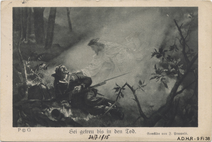 Sei getreu bis in den Tod. Reproduction d'un tableau de F. Pauwel
