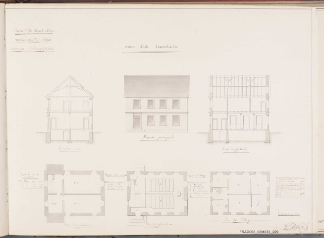 Coupes, façades et plans du bâtiment
