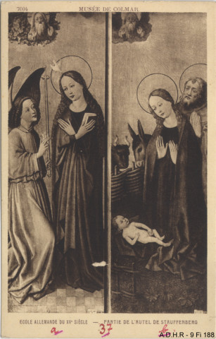 Colmar : musée Unterlinden : Annonciation, Nativité école allemande du Xve siècle (autel Stauffenberg)