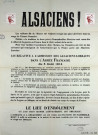 Avis aux Alsaciens-Lorrains sur leur admission dans l'armée française