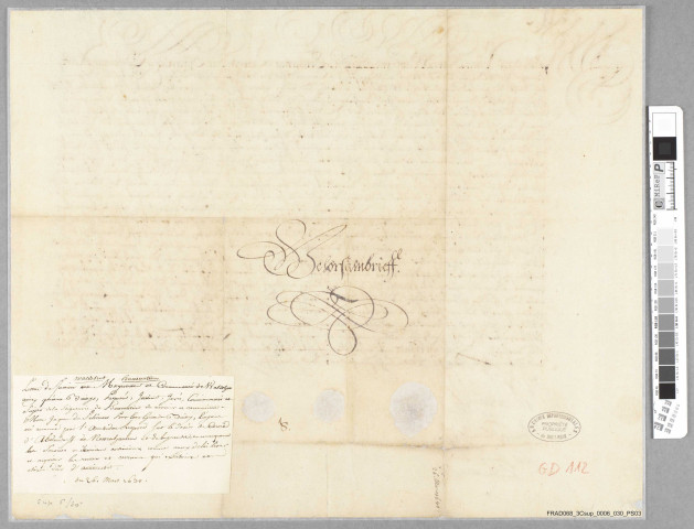 Ordre aux sujets de la seigneurie de Hauenstein de reconnaître comme bailli Marc-Jacob von Schoenau