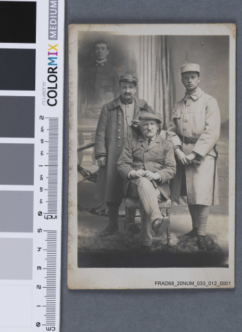 Portrait de Maurice, Louis (oncle), Emile (oncle) et le frère de Maurice prisonnier en Allemagne.
