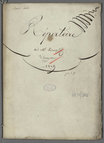 Double de répertoire chronologique Me Louis Jean Arbogast Knopff