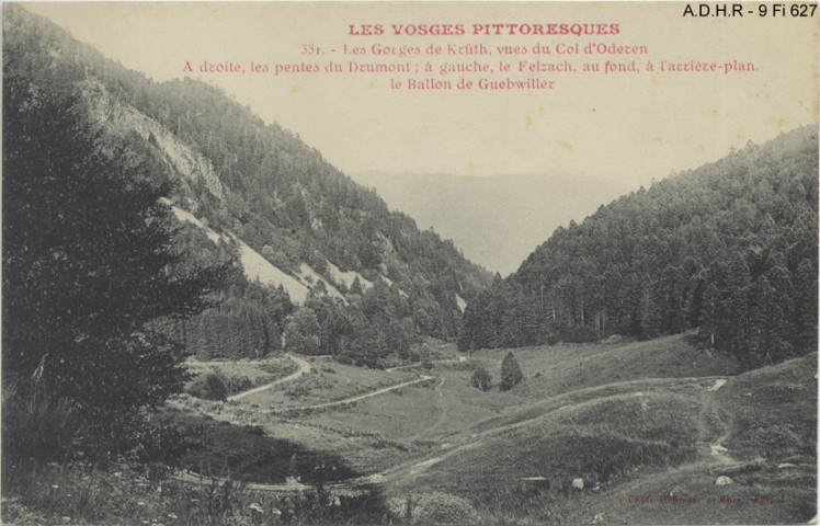 Kruth : les gorges de Kruth, vues du col d'Oderen