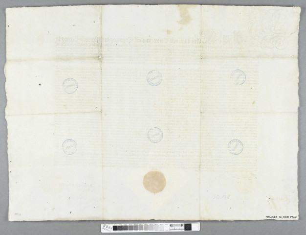 Affiche imprimée de l'archiduc Maximilien III faisant connaître les lettres patentes de commissaires impériaux chargés de régler la sédition des compagnons artisans de Francfort