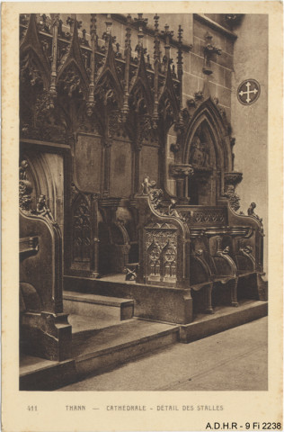 Thann, la collégiale : détail des stalles