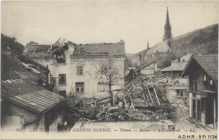 Thann : ruines de la guerre 1914-1918, la collégiale