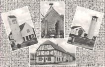 Ostheim, église catholique, monument aux morts, église protestante, Hôtel-Restaurant Baltzinger