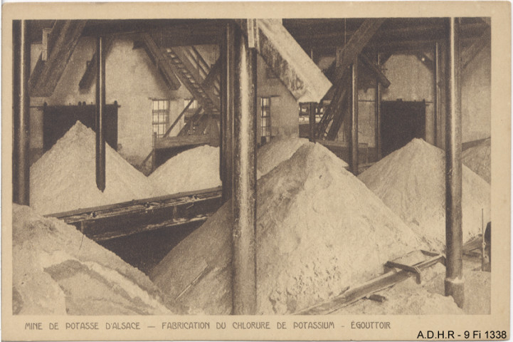 Wittelsheim : Mines de Potasse d'Alsace, fabrication du chlorure de potassium, égouttoir