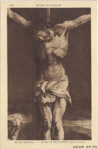 Colmar : musée Unterlinden : Crucifiement (détail) de Mathias Grunewald
