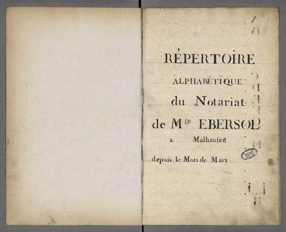 Répertoire alphabétique, A - Z, Me Ebersol