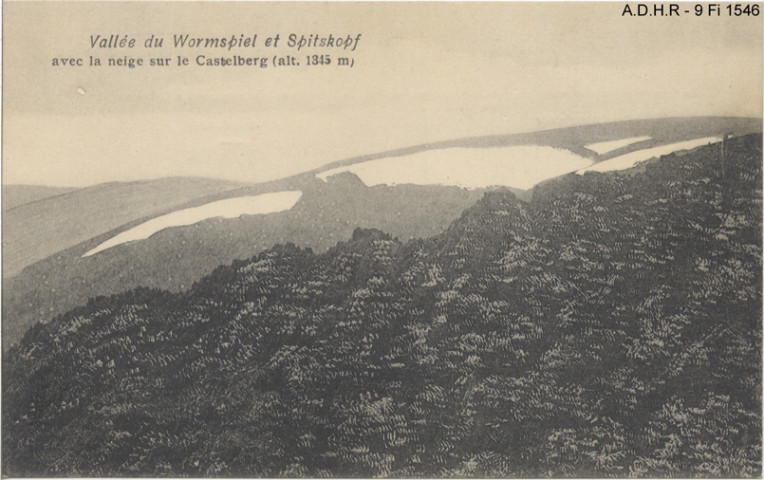 Vallée du Wormspiel et Spitskopf avec la neige sur le Castelberg