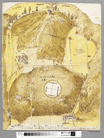 Plan du Lengenberg (village de Lengenberg, abbaye de Marbach, château de Haut-Hattstatt)