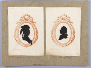 Silhouette en papier noir dans un cadre du graveur J.-B. Boillot, représentant le prince Maximilien, comte de Ribeaupierre et sa femme Wilhelmine-Auguste de Hesse