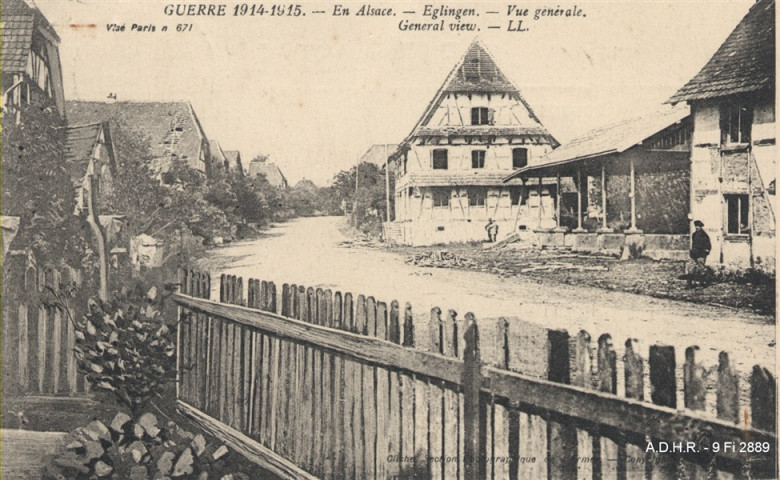 Eglingen : vue générale (guerre 1914-1915)