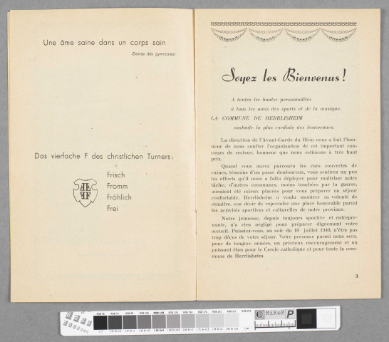Programme officiel du Grand concours de gymnastique et de musique des 9 et 10 juillet 1949