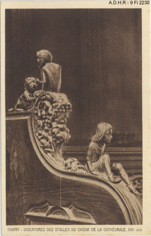 Thann, la collégiale : scultptures des stalles du chœur (XVIe siècle)