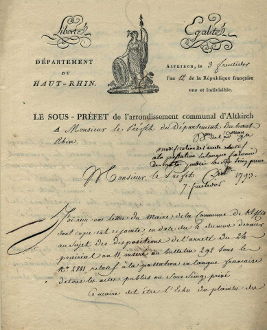 Circulaires ministérielles sur la marche de l'administration