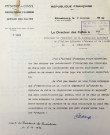 Lettre de M. le directeur des Cultes, rappelant à Monsieur le Président de la Commission synodale de l'Eglise réformée d'Alsace et de Lorraine les dangers de l'immixtion des ministres des cultes dans les controverses des partis politiques, 2 octobre 1936.