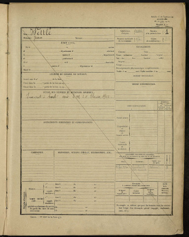 Bureau de recrutement de Colmar : table alphabétique et liste matricule des engagés volontaires non encore inscrits au registre matricule et des hommes des réserves étrangers à la subdivision pris en domicile (en 1 volume)