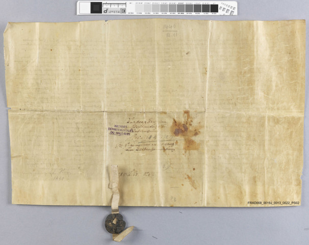 19J - Inventaire des documents du comté de Ribeaupierre envoyés en 1886 aux Archives du Haut-rhin par les Archives royales de Bavière (Munich)