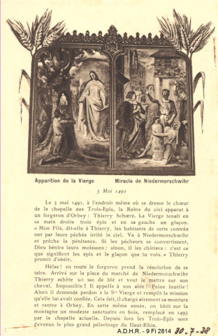 Trois-Epis : Apparition de la Vierge, Miracle de Niedermorschwihr