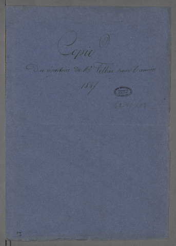 Double et copie de répertoire chronologique Me François Célestin Feltin