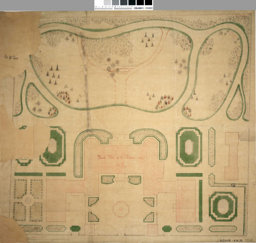 Construction d'un nouvel hôtel de préfecture rue Bruat: bâtiment de service, serre et bassin, jardin