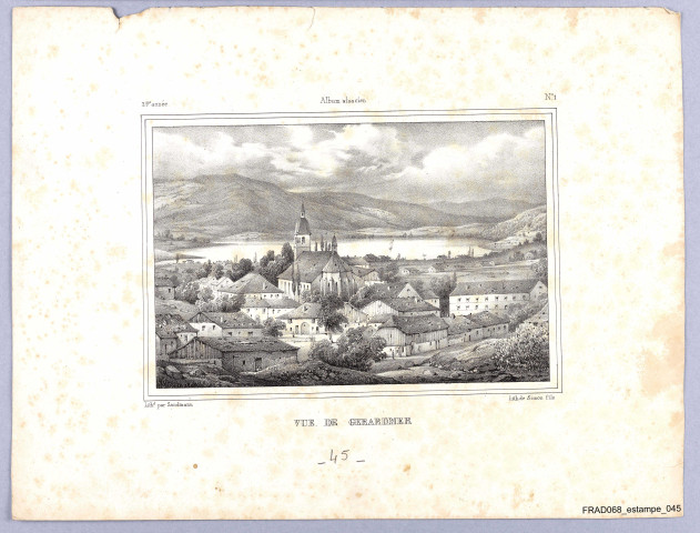 Vue de Gérardmer (planche de l'Album alsacien, 2ème année n°1)