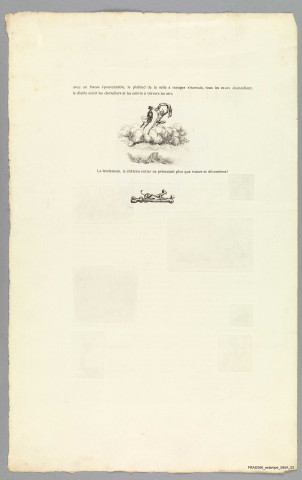 2 feuilles illustrées de gravures et une planche représentant le Hugstein près de Guebwiller (haut-Rhin), entrée principale. Elles doivent faire partie d'un ouvrage général sur le Hugstein