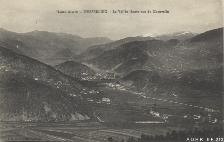 Wesserling : la vallée haute vue du Chauvelin