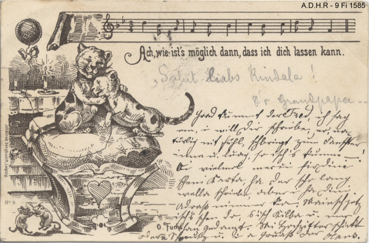 Dessin représentant deux chats