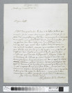 Lettre de Monseigneur Saurine, évêque de Strasbourg, au Préfet du Haut-Rhin, lui faisant part de sa volonté que les prêtres de son diocèse oeuvrent dans un esprit de paix et de concorde, 7 Messidor An X.