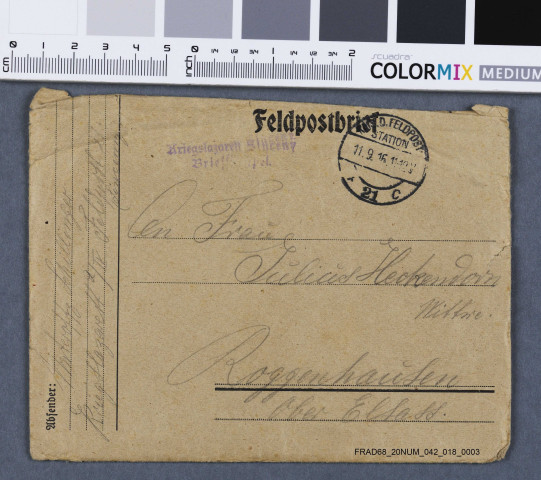Lettre d'un ami de tranchée annonçant le décès de Jules Heckendorn, et lettre confirmant l'envoi de ses effets personnels par la poste.